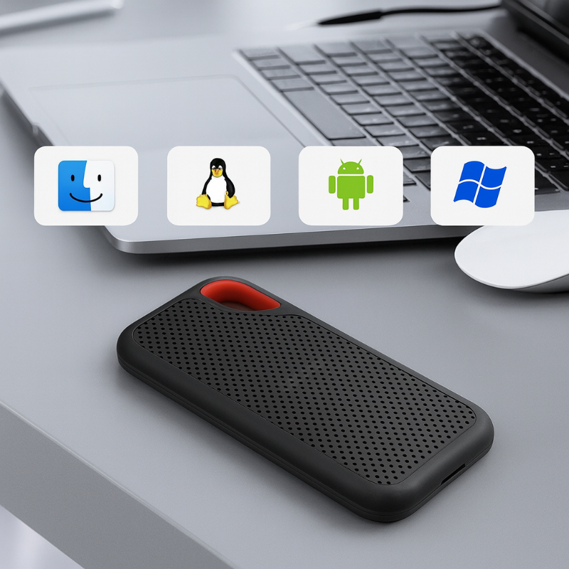 RECOVR External SSD 2TB – Ultra-Fast Portable Hard Drive for Windows, macOS & Android | High-Speed USB 3.1 Type-C Storage