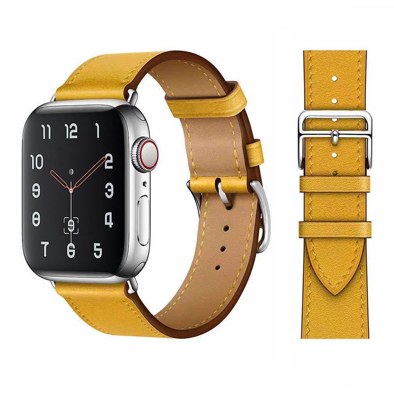 RECOVR Leather Apple Watch Band Yellow | Comfort & Style for Daily Wear