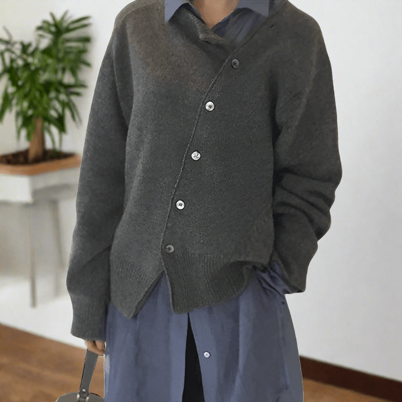 Women's Loose Fit Knit Cardigan – Gray