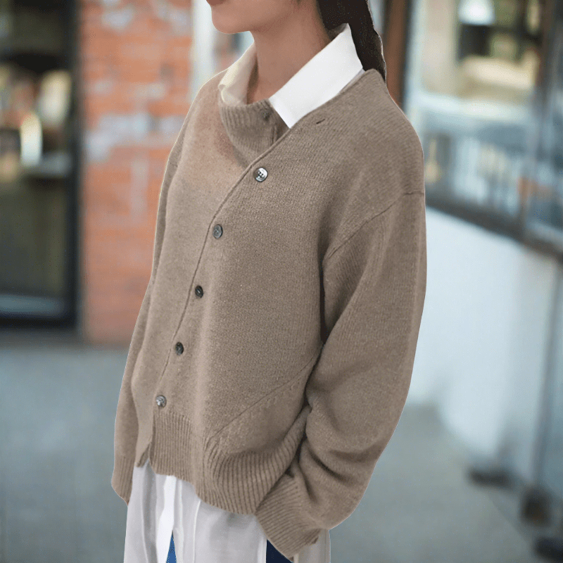 Women's Loose Fit Knit Cardigan – Beige