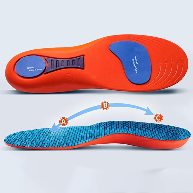 Orthopedic Gel Insoles 4-Pack — Dual-Layer Shock Absorption for Running, Plantar Fasciitis, Heel & Arch Pain Relief