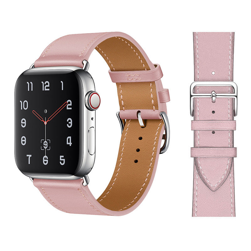 RECOVR Leather Strap Apple Watch Band Pink | Comfort & Style for Daily Wear