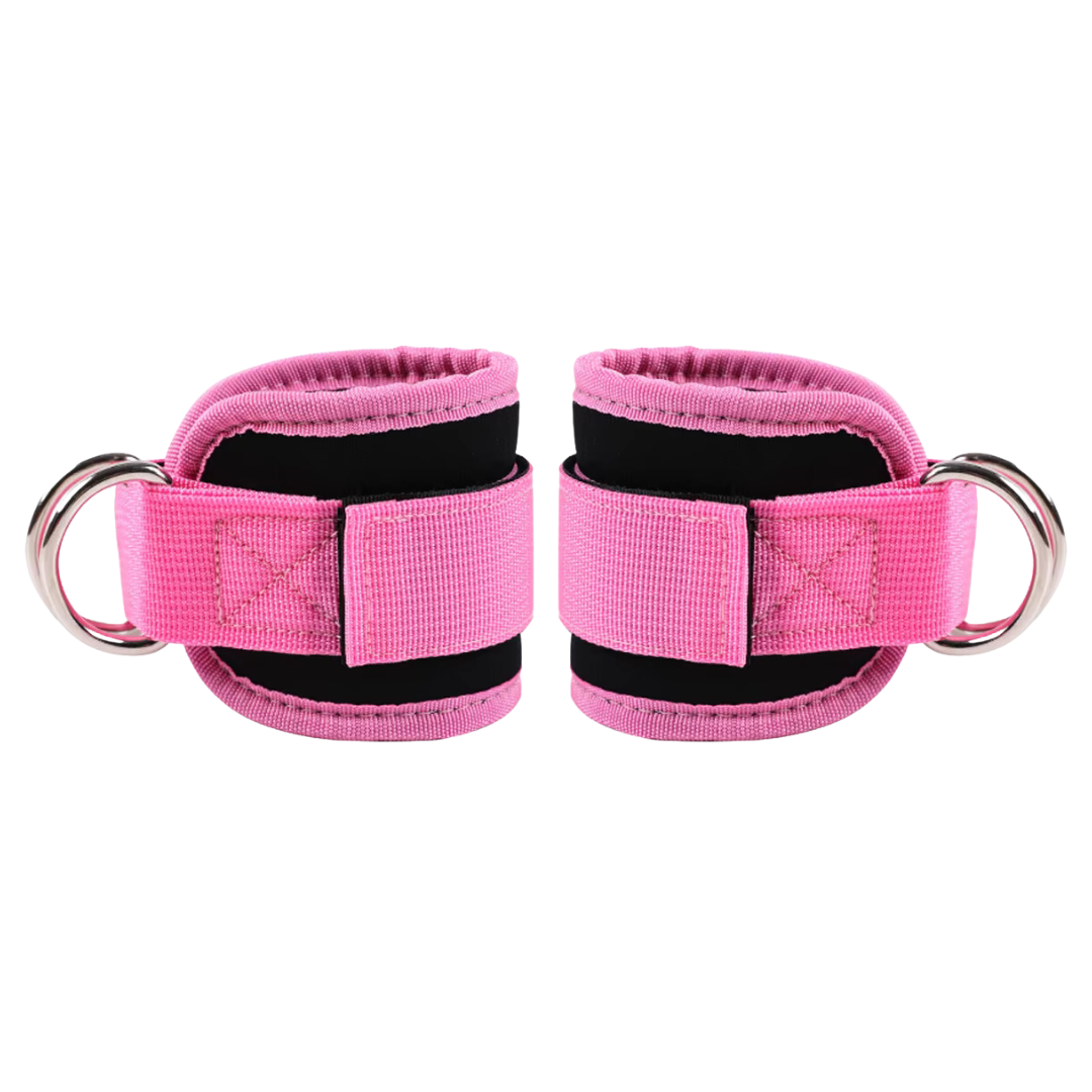 RECOVR Ankle Straps for Cable Machine | Adjustable Nylon Leg & Glute Workout Straps (2-Pack)