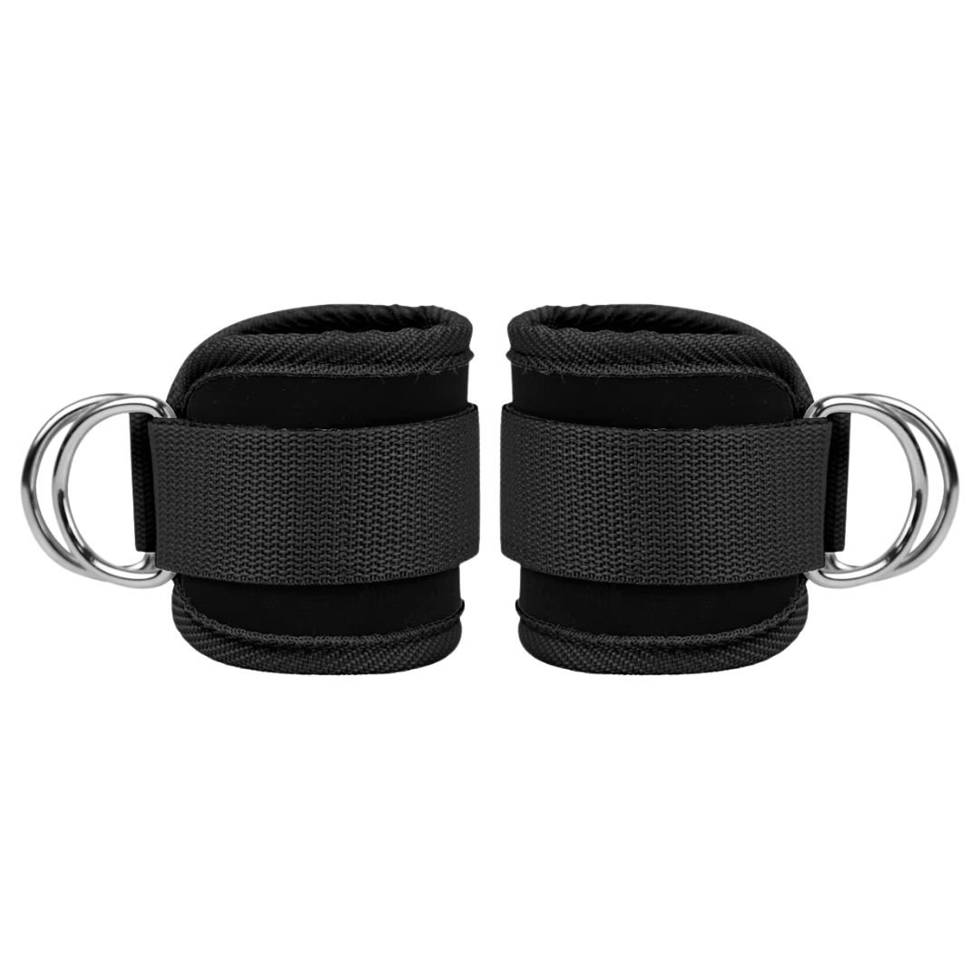 RECOVR Ankle Straps for Cable Machine | Adjustable Nylon Leg & Glute Workout Straps (2-Pack)