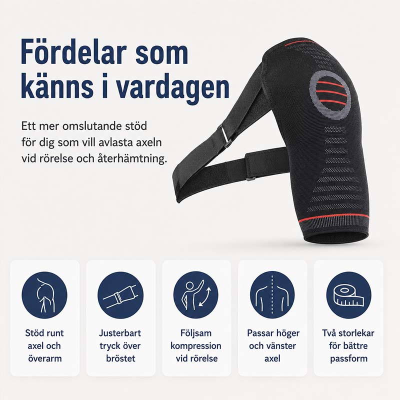 RECOVR Shoulder Support with Straps | Heavy-Duty Adjustable Compression Brace for Full Shoulder Stability