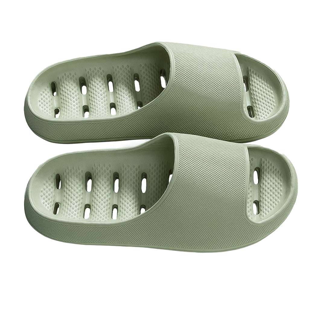 RECOVR Quick-Dry Bath Slippers | Non-Slip Drainage Hole Shower Slides for Home & Gym