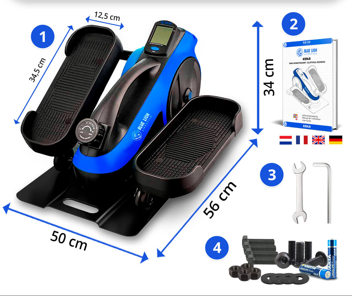 RECOVR Under Desk Bike Pedal Exerciser with Display – Mini Exercise Bike for Home Office Cardio, Leg Training & Rehab