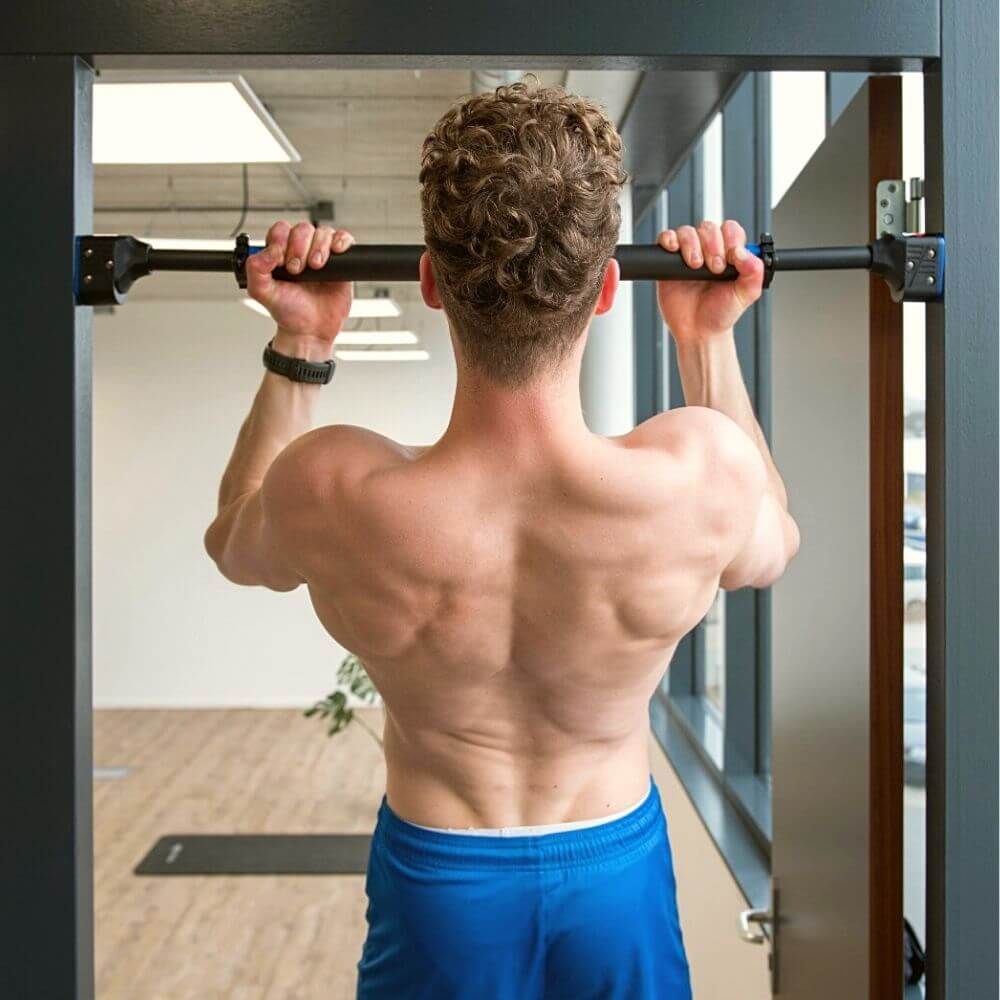 Adjustable Doorway Pull Up Bar – No Drill Home Gym Bar for Upper Body & Core Strength Training