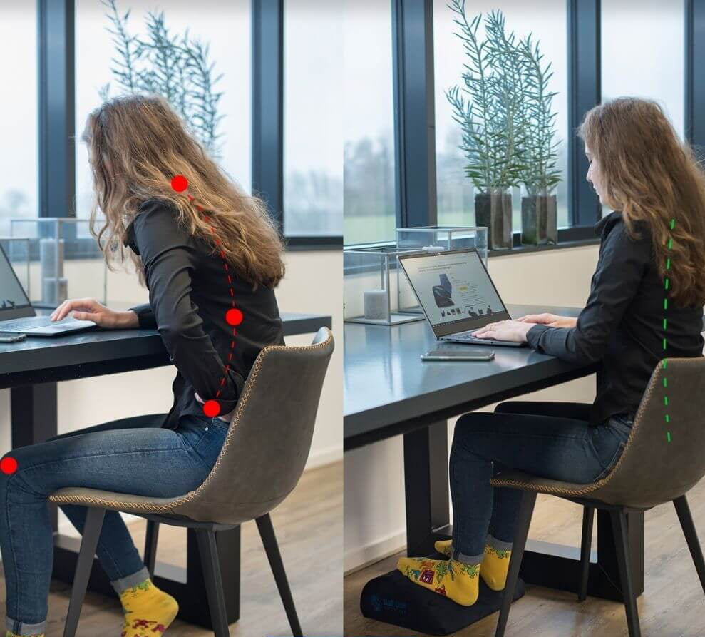 Ergonomic Memory Foam Foot Rest for Under Desk – Adjustable Foot Stool for Office, Back & Leg Pain Relief