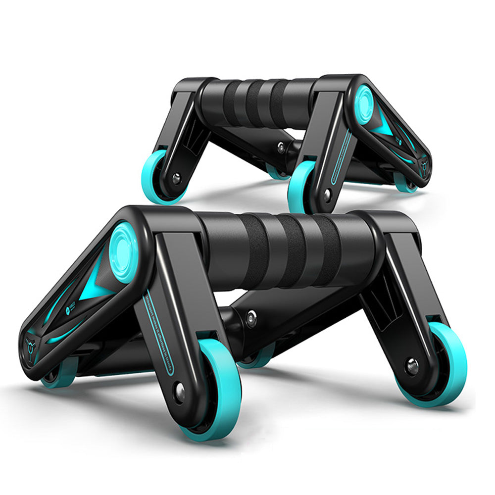 RECOVR Rotating Push-Up Bars with Wheels – Advanced Push Up Handles for Chest, Core & Shoulder Training at Home