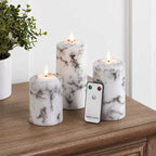RECOVR Flameless LED Candle Set | Realistic Flickering Remote-Control Candles for Home Décor (3-Pack)