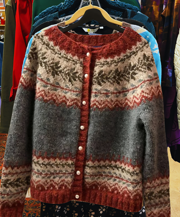 Women's Nordic Fair Isle Wool Cardigan