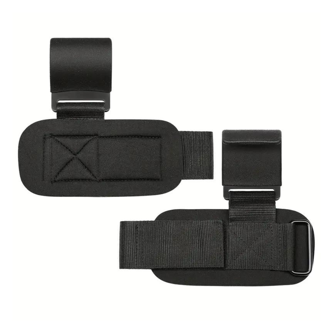 RECOVR Lifting Hooks | Heavy-Duty Gym Hook Straps with Adjustable Wrist Support (Pair)