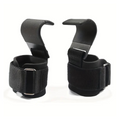 RECOVR Lifting Hooks | Heavy-Duty Gym Hook Straps with Adjustable Wrist Support (Pair)