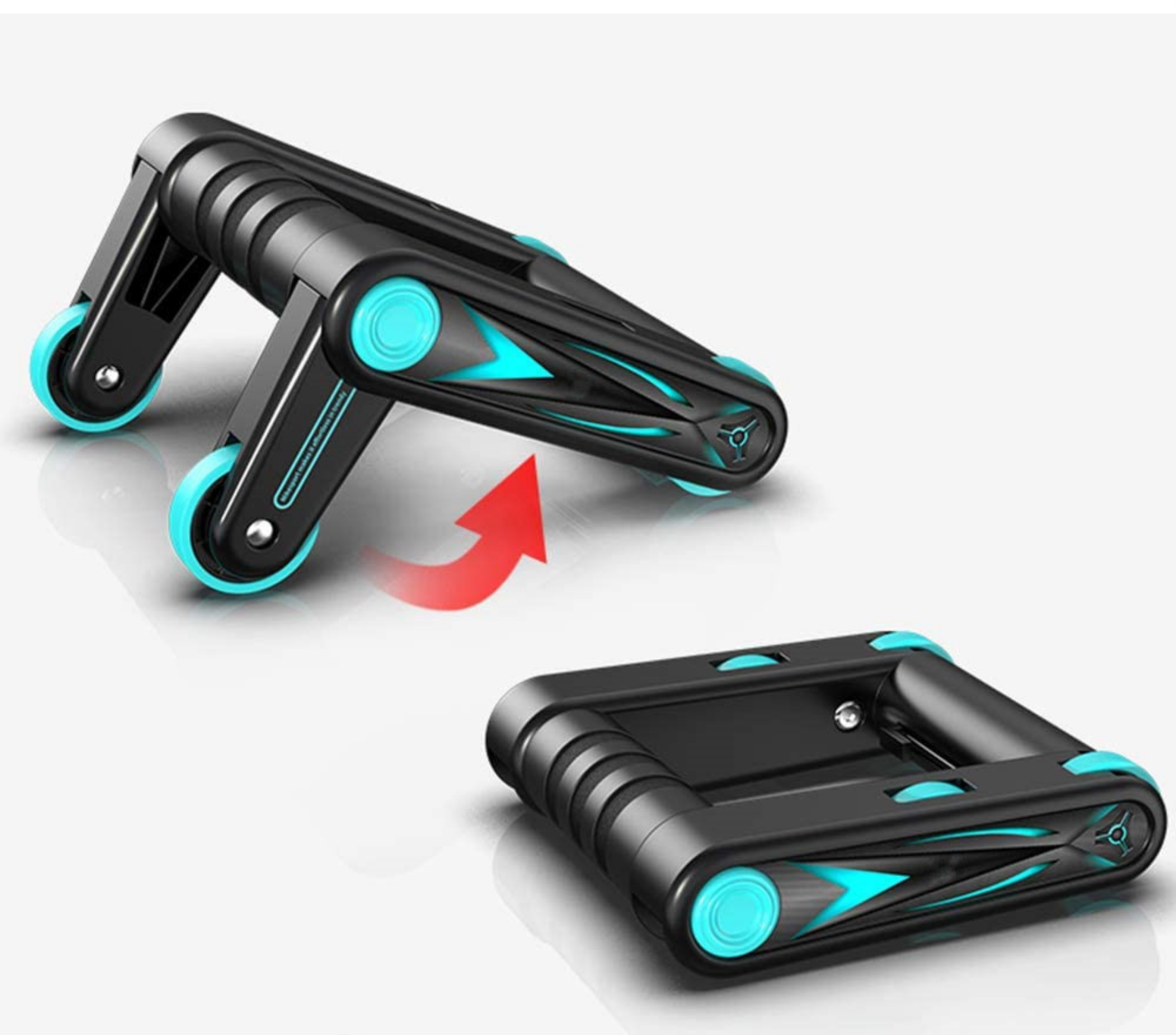 RECOVR Rotating Push-Up Bars with Wheels – Advanced Push Up Handles for Chest, Core & Shoulder Training at Home