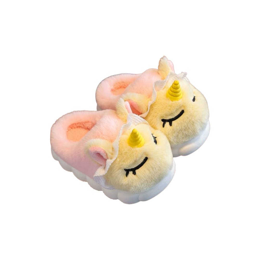 RECOVR Kids Unicorn Slippers | Soft Non-Slip Novelty House Shoes for Children