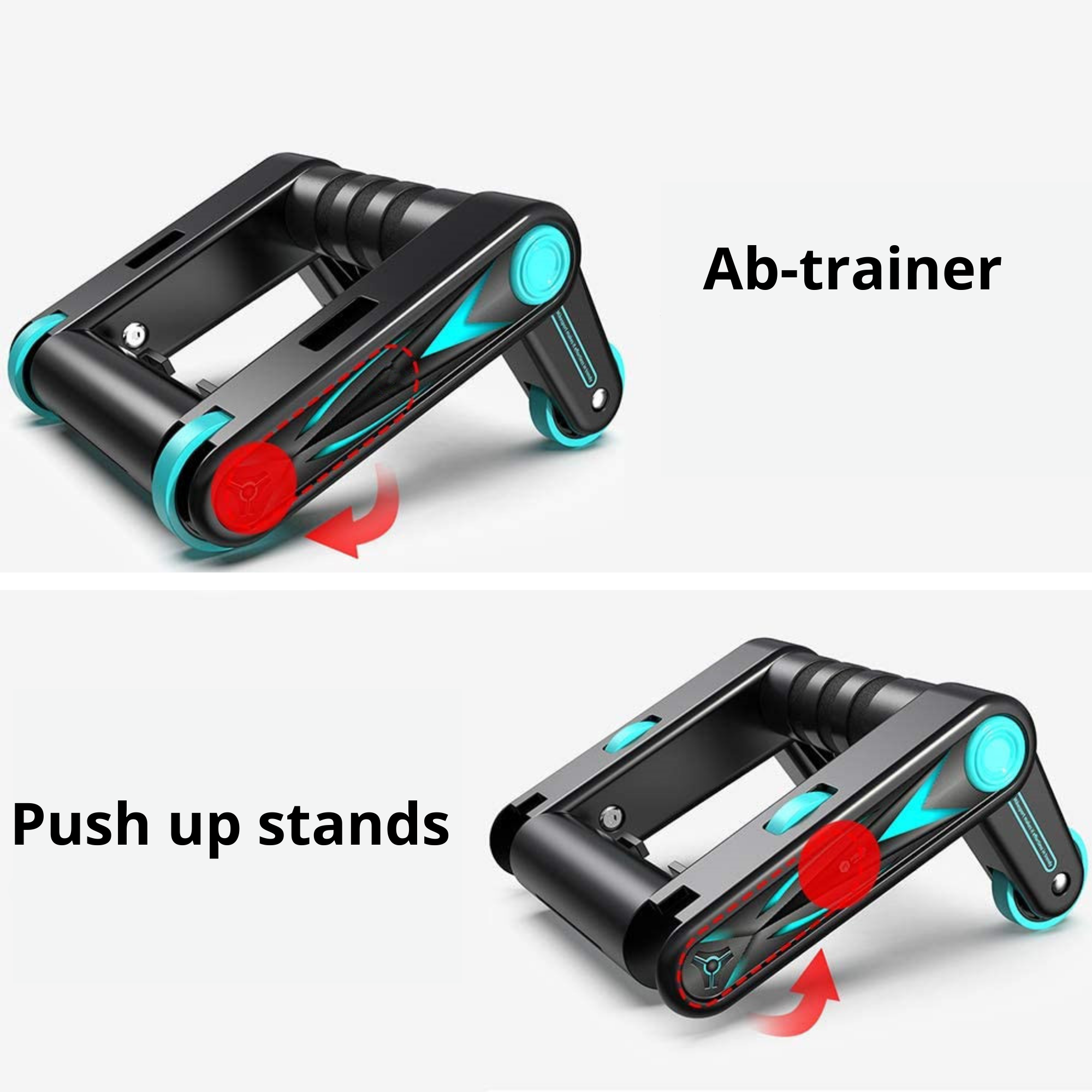 RECOVR Rotating Push-Up Bars with Wheels – Advanced Push Up Handles for Chest, Core & Shoulder Training at Home