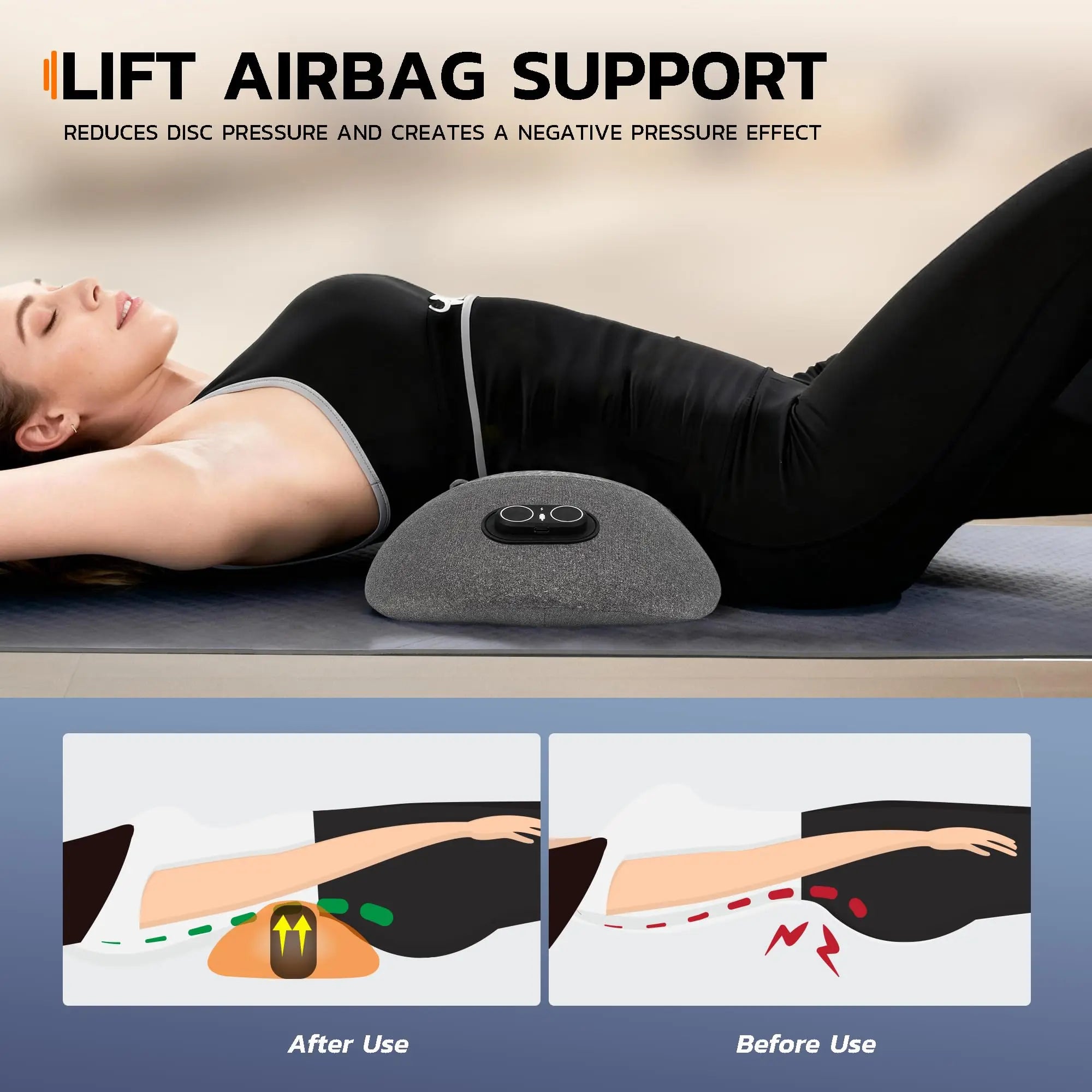 3-in-1 Electric Back Massager Cushion | Heat Therapy, Vibration & Lumbar Traction Support