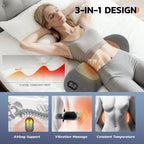 3-in-1 Electric Back Massager Cushion | Heat Therapy, Vibration & Lumbar Traction Support