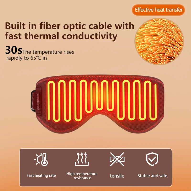 Electric Steam Eye Mask with Heat | Warming Eye Compress & Sleep Mask with Timer