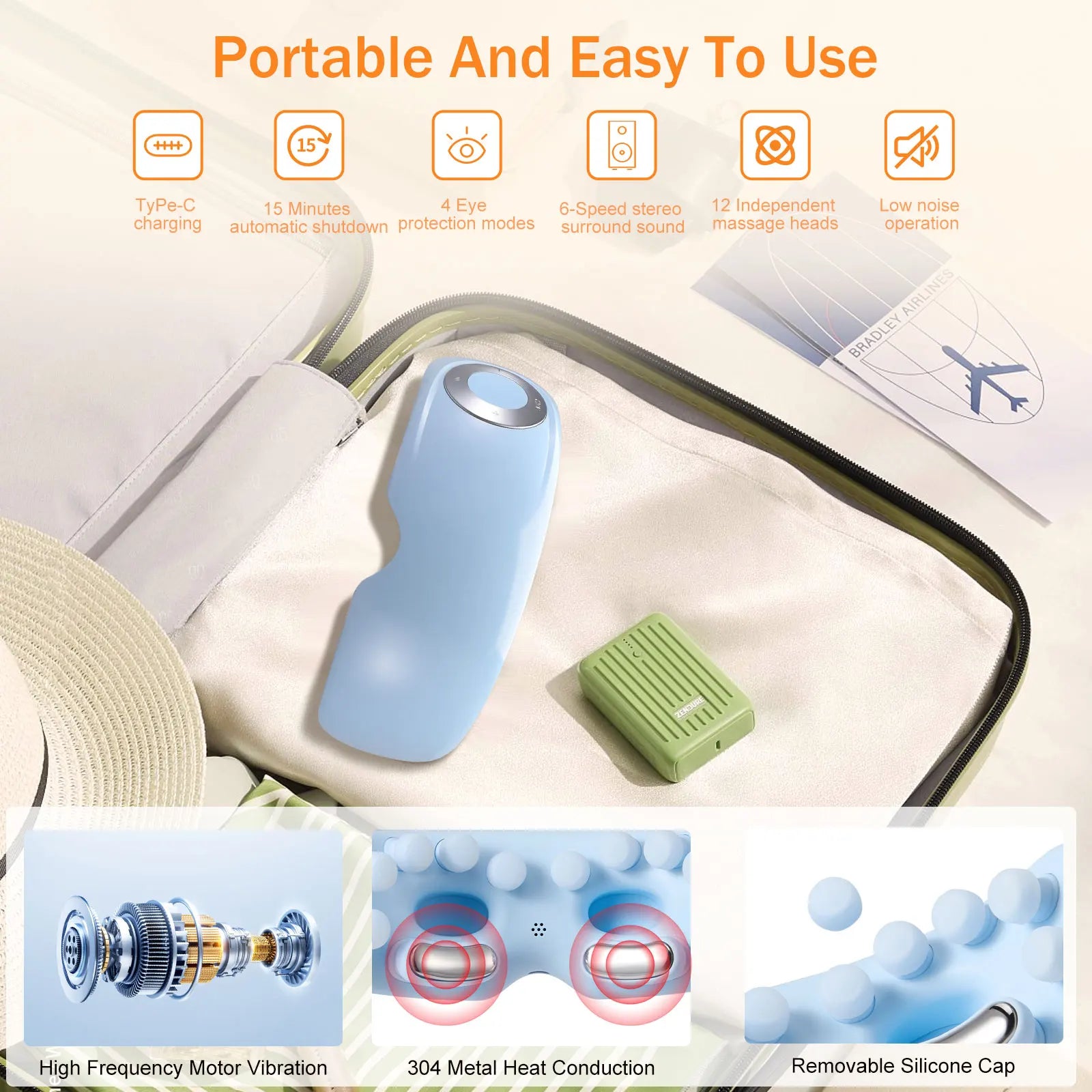 Electric Eye Massager with Heat & Air Pressure | Relaxation & Eye Care Device