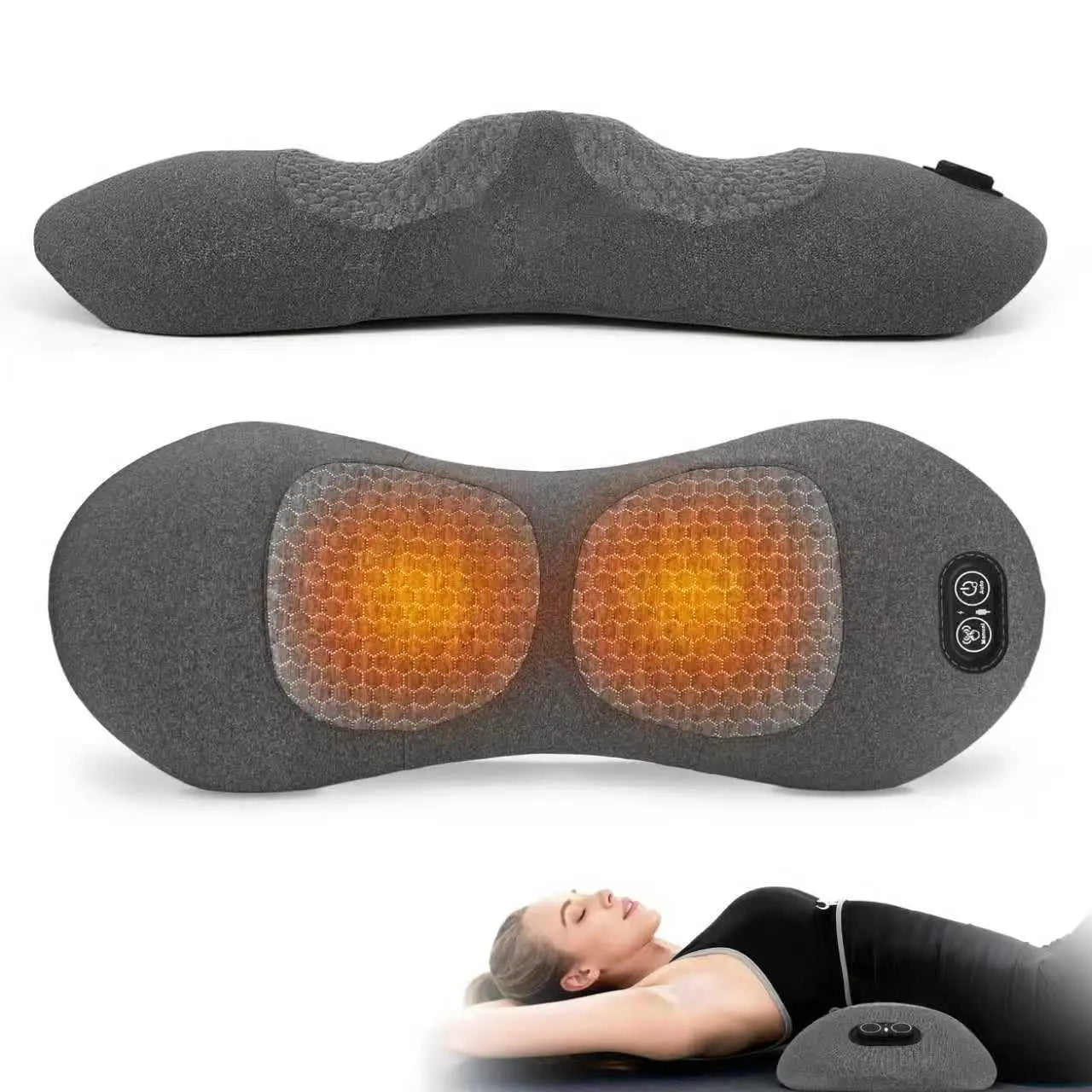 3-in-1 Electric Back Massager Cushion | Heat Therapy, Vibration & Lumbar Traction Support