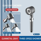 High Pressure Filter Shower Head | 3-Mode Spray with Scalp Massage Brush