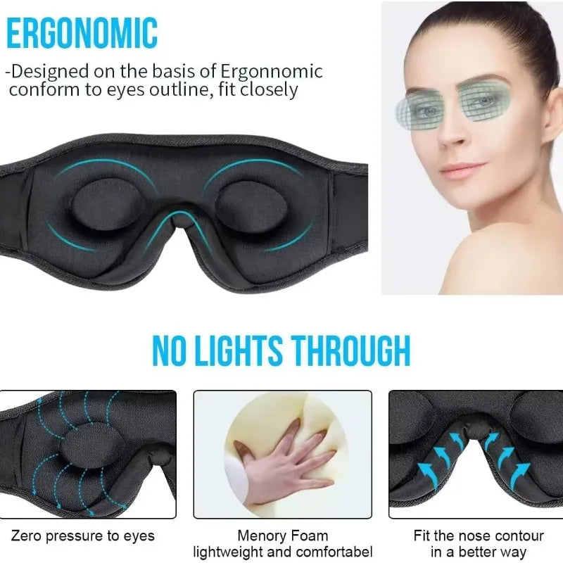 Bluetooth Sleep Headband with Built-in Speakers | Wireless Music Eye Mask