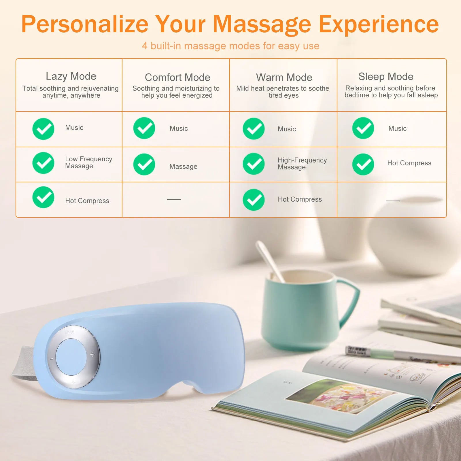 Electric Eye Massager with Heat & Air Pressure | Relaxation & Eye Care Device
