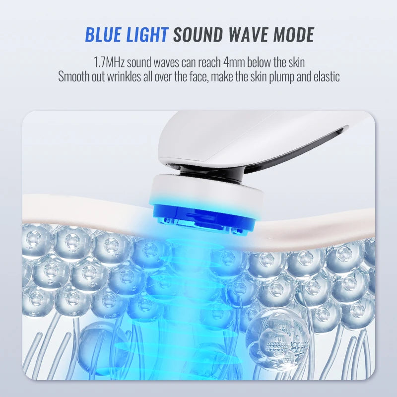 Mini HIFU RF Facial Device | Radiofrequency Ultrasonic Skin Tightening with EMS & Microcurrent