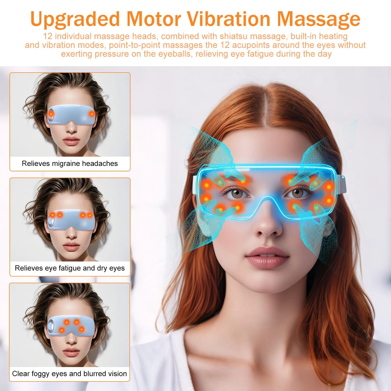 Electric Eye Massager with Heat & Air Pressure | Relaxation & Eye Care Device