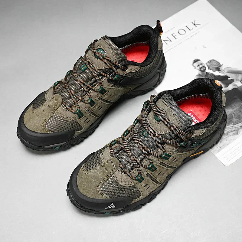RECOVR Ledorin Men's Leather Hiking Shoes – Outdoor Walking Shoes