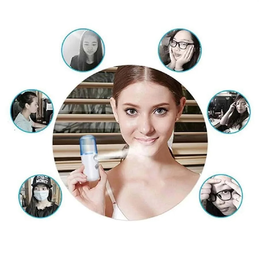 Portable Facial Steamer | Mini USB Nano Mist Sprayer for Skin Hydration & Glow