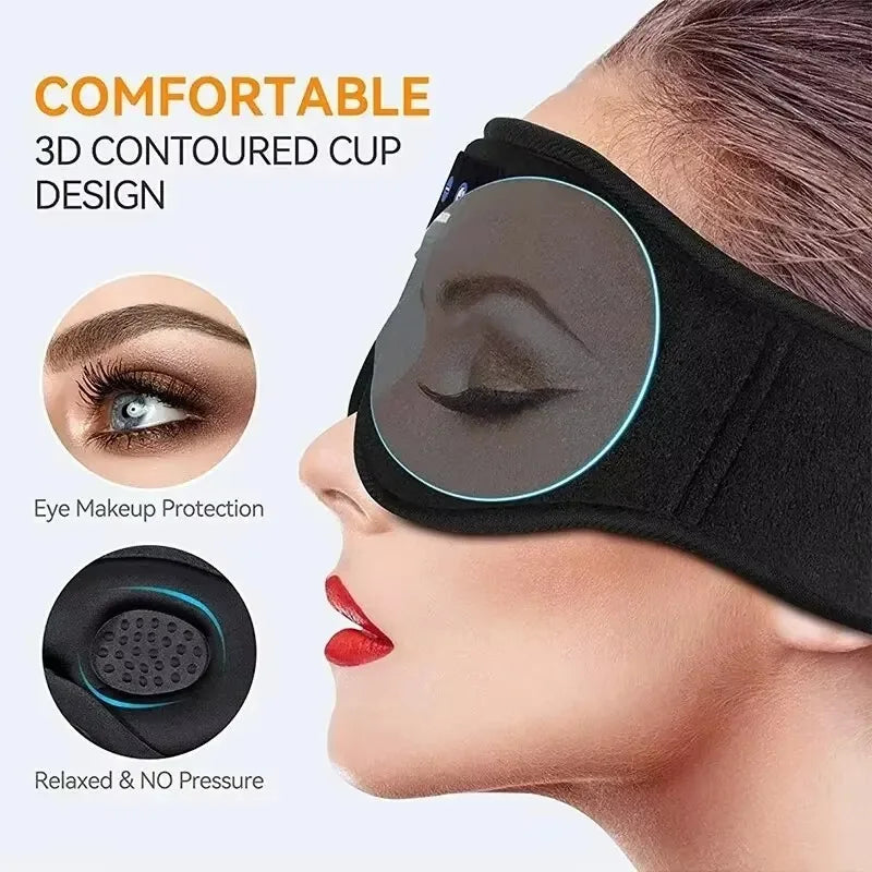 Bluetooth Sleep Headband with Built-in Speakers | Wireless Music Eye Mask
