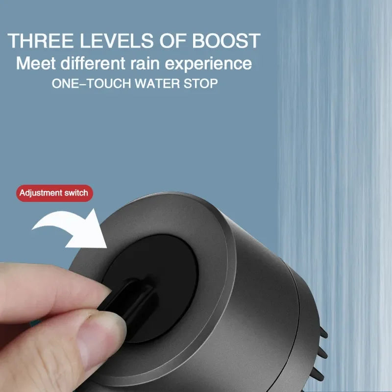 High Pressure Filter Shower Head | 3-Mode Spray with Scalp Massage Brush