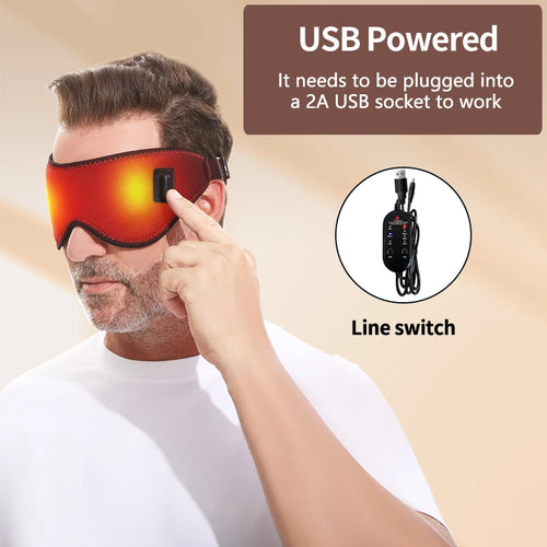 Electric Steam Eye Mask with Heat | Warming Eye Compress & Sleep Mask with Timer