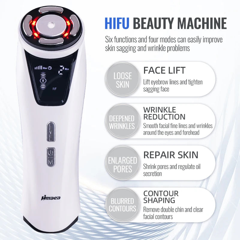 Mini HIFU RF Facial Device | Radiofrequency Ultrasonic Skin Tightening with EMS & Microcurrent