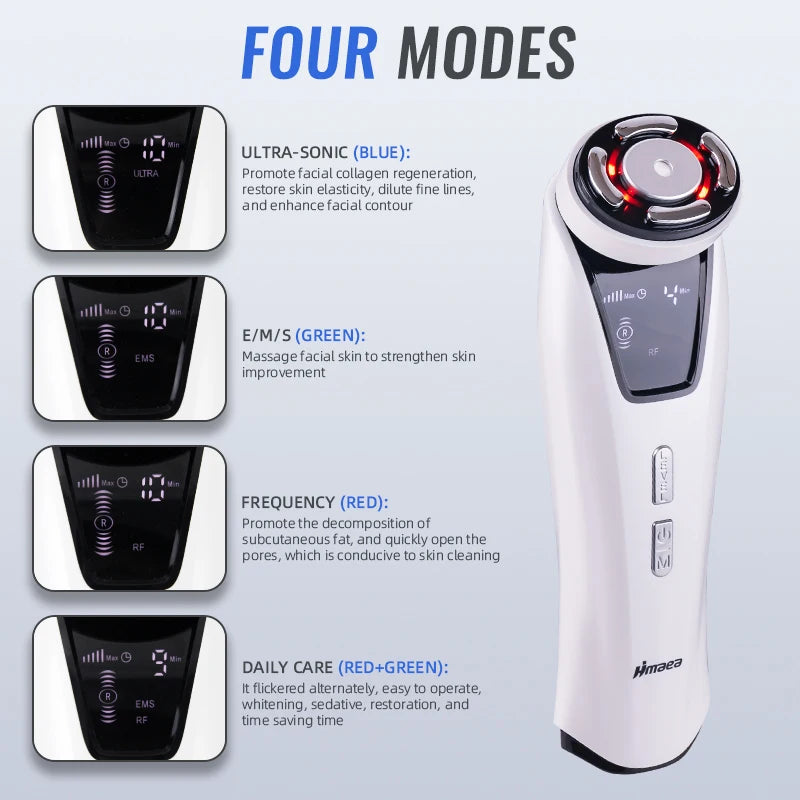 Mini HIFU RF Facial Device | Radiofrequency Ultrasonic Skin Tightening with EMS & Microcurrent