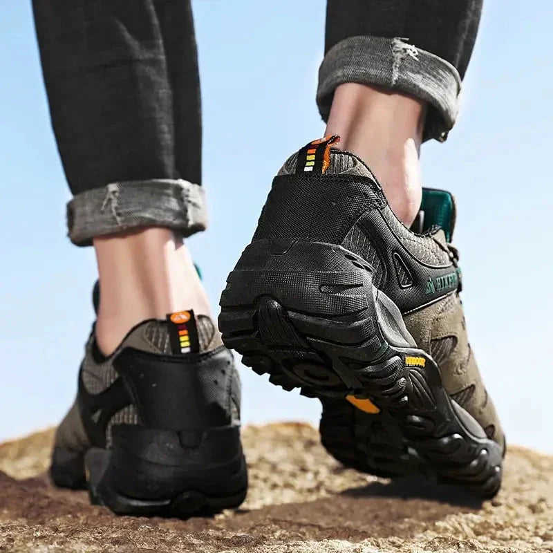 RECOVR Ledorin Men's Leather Hiking Shoes – Outdoor Walking Shoes