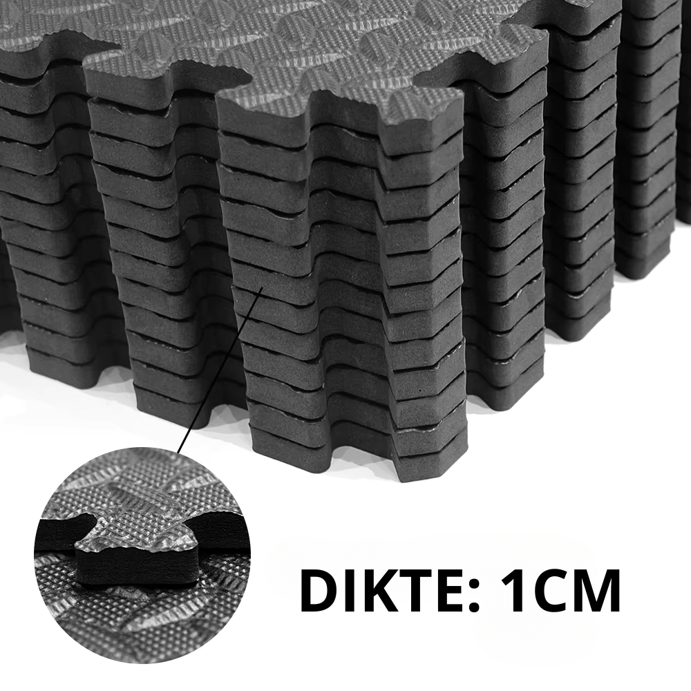 RECOVR Interlocking Foam Floor Tiles | Shock-Absorbing Gym & Exercise Mat Set (12-Pack)