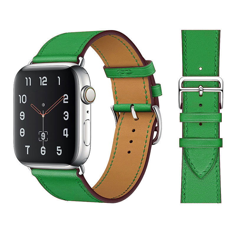 RECOVR Leather Strap Apple Watch Band Green | Comfort & Style for Daily Wear