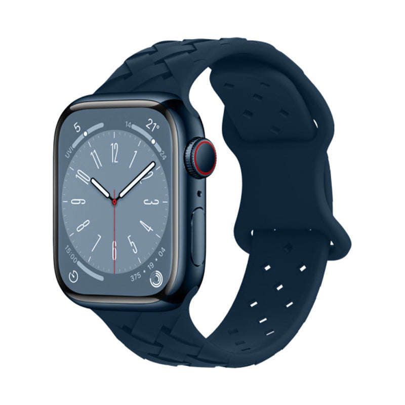 RECOVR Braided Silicone Apple Watch Band Blue | Breathable & Lightweight for Active Use