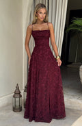 Camille Maxi Dress – Cherry Lacquer | Cowl-Neck Flowy Jersey Maxi Dress | Evening, Prom & Wedding Guest