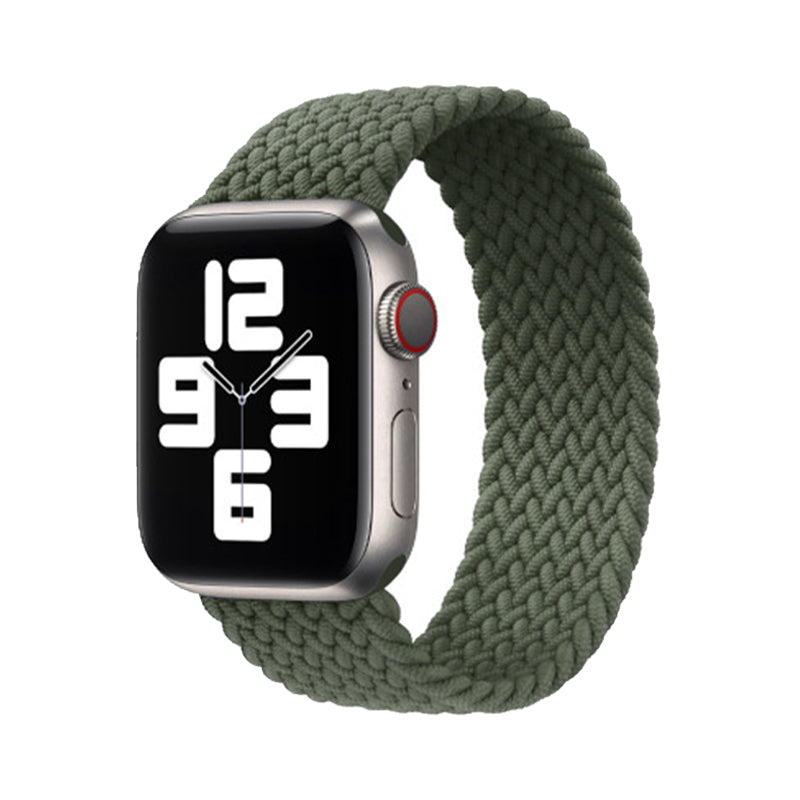 RECOVR Braided Stretch Apple Watch Band Green | Comfort & Flexibility