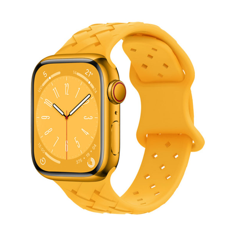 RECOVR Braided Silicone Apple Watch Band Yellow | Breathable & Moisture-Wicking