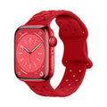 RECOVR Braided Silicon Apple Watch Band - Red | Breathable & Lightweight for Active Wear
