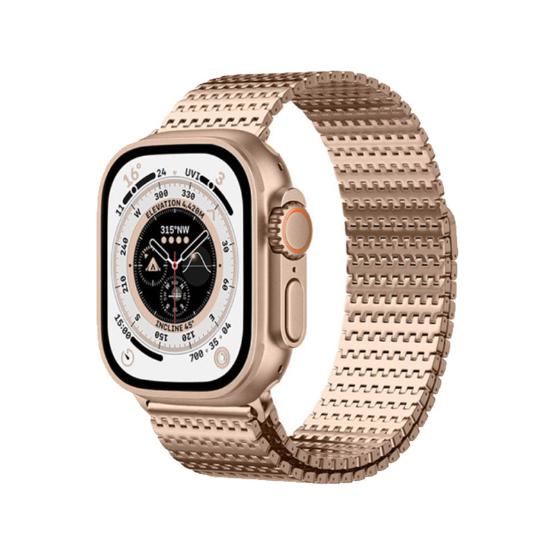 RECOVR Carbon Milanese Apple Watch Band | Rose Gold Finish & Magnetic Adjustment