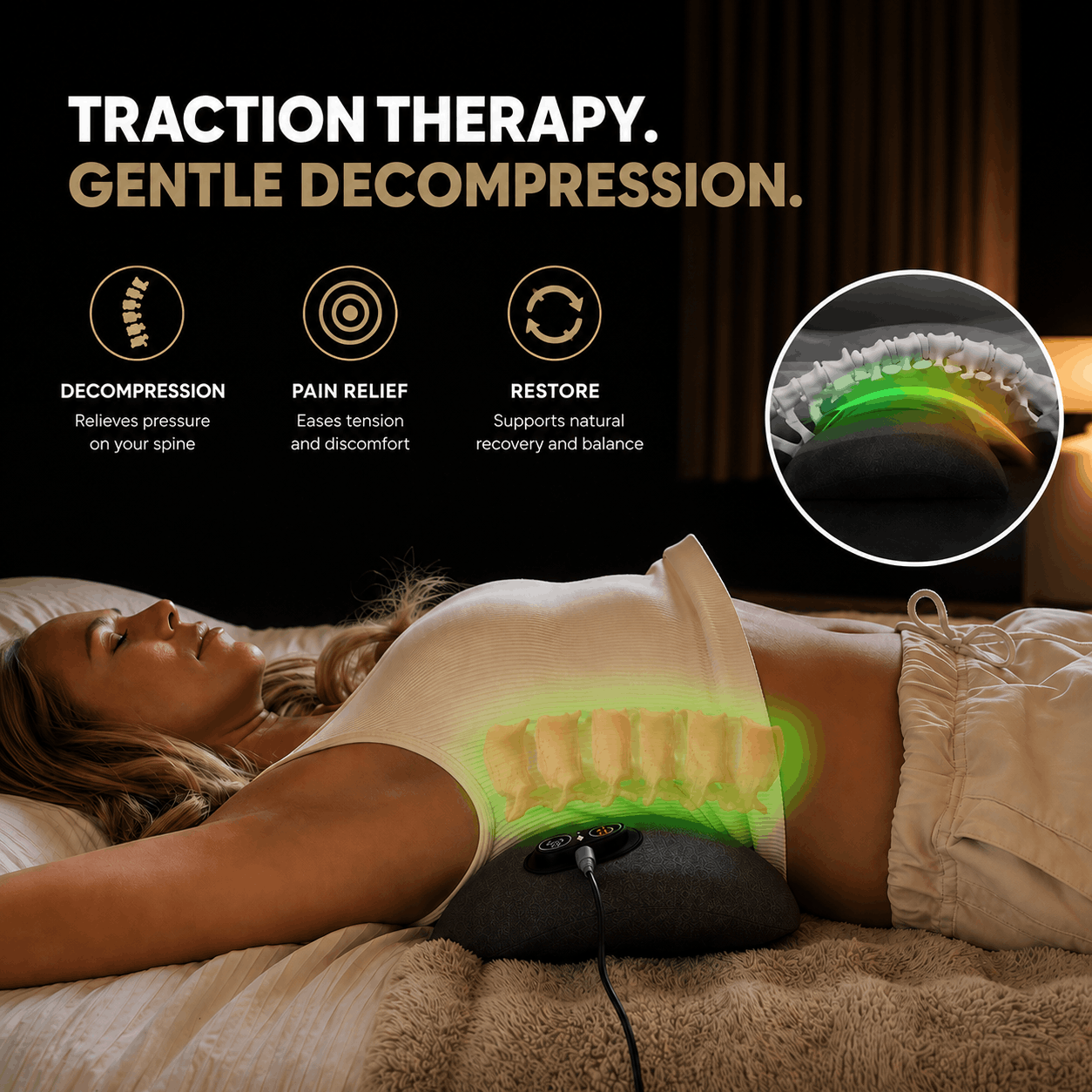 RECOVR Triple Fusion Lumbar Cushion