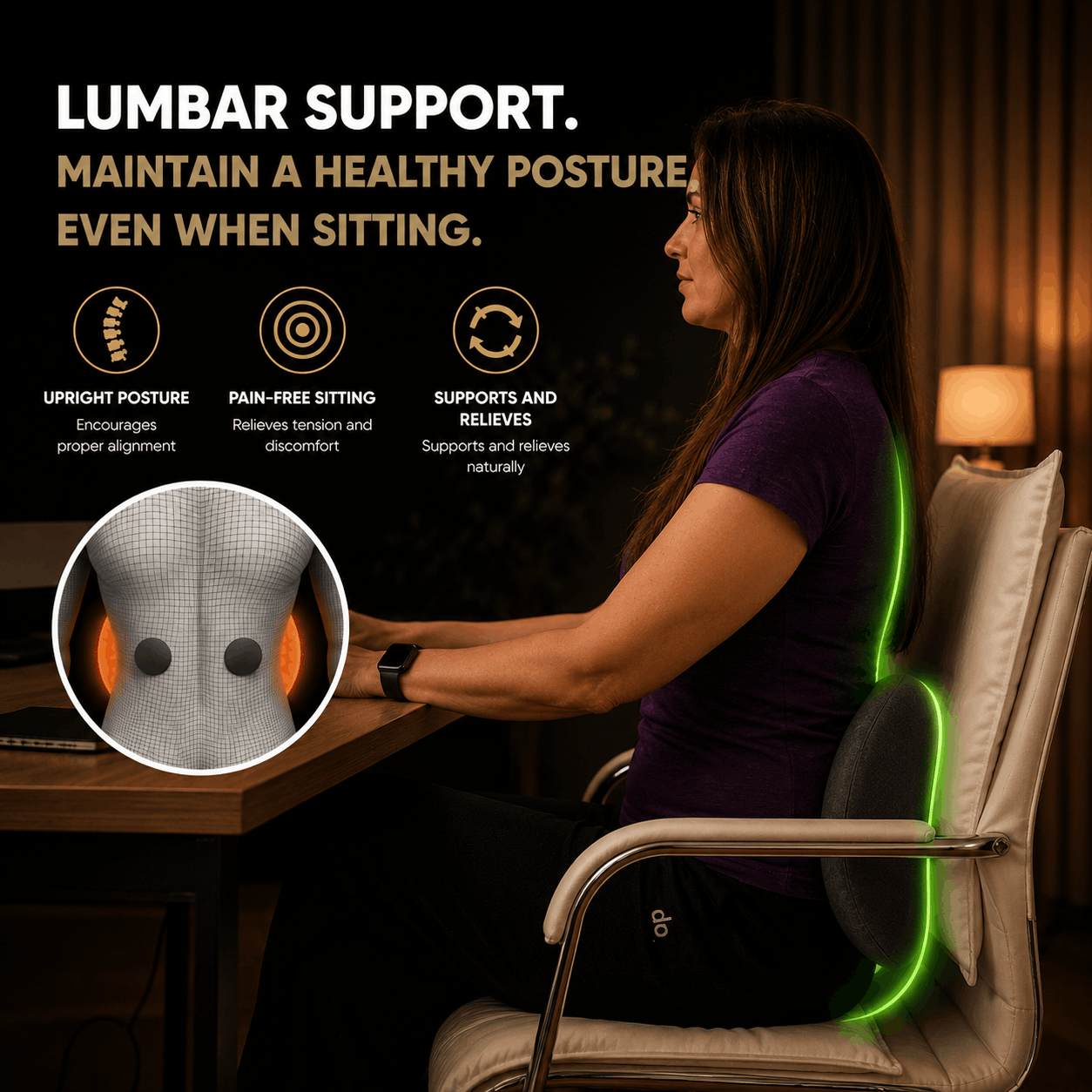 RECOVR Triple Fusion Lumbar Cushion